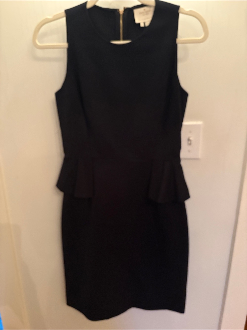kate spade Black Sleeveless Peplum Midi Dress